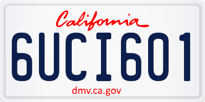 CA license plate 6UCI601