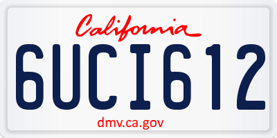 CA license plate 6UCI612