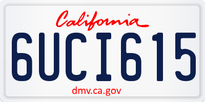 CA license plate 6UCI615