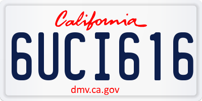 CA license plate 6UCI616