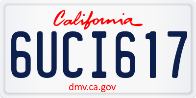 CA license plate 6UCI617