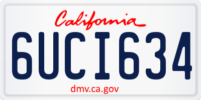 CA license plate 6UCI634