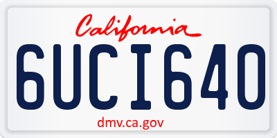 CA license plate 6UCI640