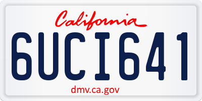 CA license plate 6UCI641