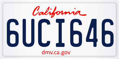 CA license plate 6UCI646
