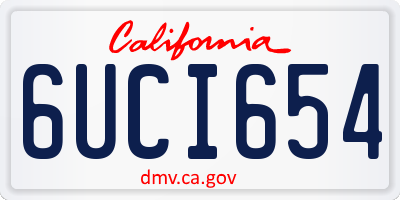 CA license plate 6UCI654