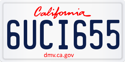 CA license plate 6UCI655