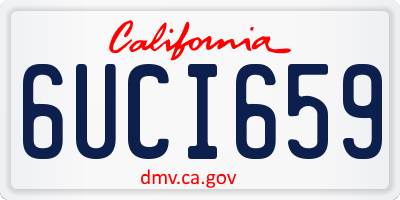 CA license plate 6UCI659