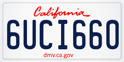 CA license plate 6UCI660
