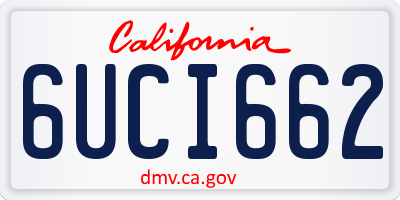 CA license plate 6UCI662