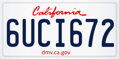 CA license plate 6UCI672