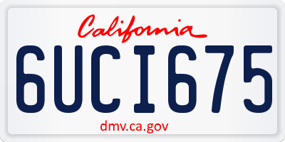 CA license plate 6UCI675