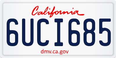 CA license plate 6UCI685