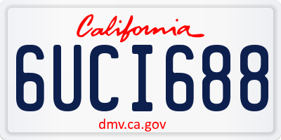 CA license plate 6UCI688