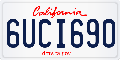 CA license plate 6UCI690