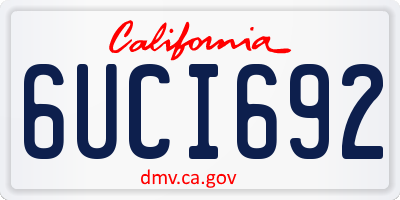 CA license plate 6UCI692