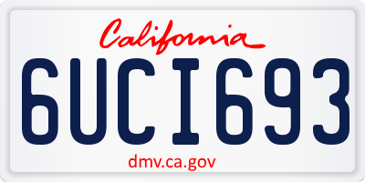 CA license plate 6UCI693