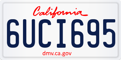 CA license plate 6UCI695