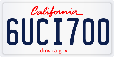 CA license plate 6UCI700