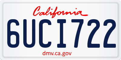 CA license plate 6UCI722