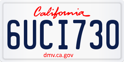 CA license plate 6UCI730
