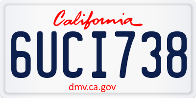 CA license plate 6UCI738