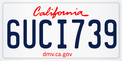 CA license plate 6UCI739