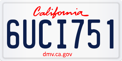 CA license plate 6UCI751