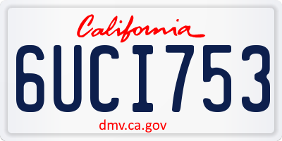 CA license plate 6UCI753