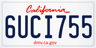 CA license plate 6UCI755