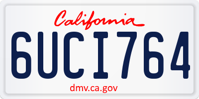 CA license plate 6UCI764