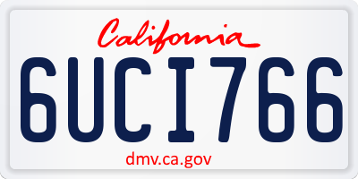 CA license plate 6UCI766