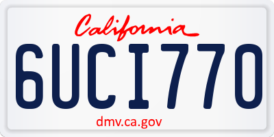 CA license plate 6UCI770