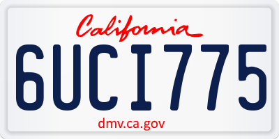 CA license plate 6UCI775