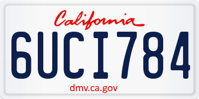 CA license plate 6UCI784