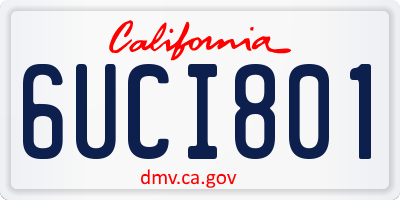 CA license plate 6UCI801