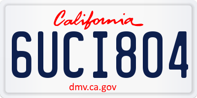 CA license plate 6UCI804
