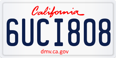 CA license plate 6UCI808