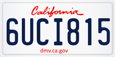 CA license plate 6UCI815