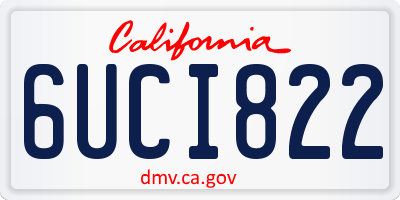 CA license plate 6UCI822