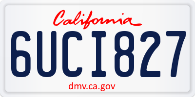 CA license plate 6UCI827