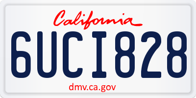 CA license plate 6UCI828