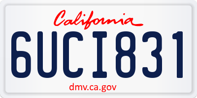 CA license plate 6UCI831