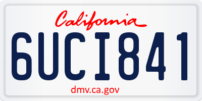 CA license plate 6UCI841