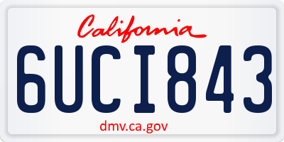 CA license plate 6UCI843