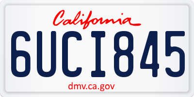 CA license plate 6UCI845