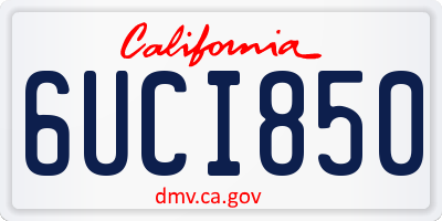 CA license plate 6UCI850
