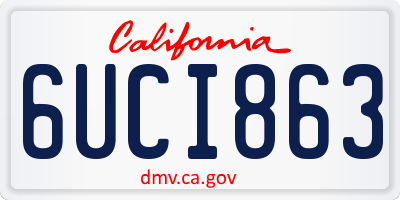 CA license plate 6UCI863