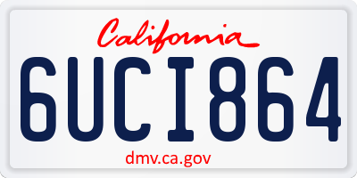 CA license plate 6UCI864