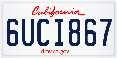 CA license plate 6UCI867